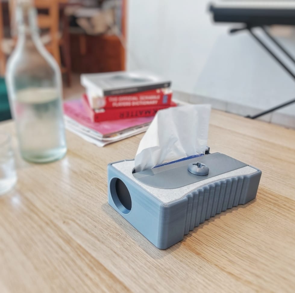 Tissue Box in the Shape of a Pencil Sharpener - A Unique Touch for Your Home!